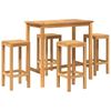 vidaXL Buitenbarset 5 pcs Onbehandeld Massief Teakhout