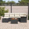 vidaXL Tuin Sofa Set met kussen met opslag 7 pcs Zwart Poly riet