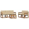vidaXL Buiten bankenset met kussen 6 pcs Natuurlijk en Beige