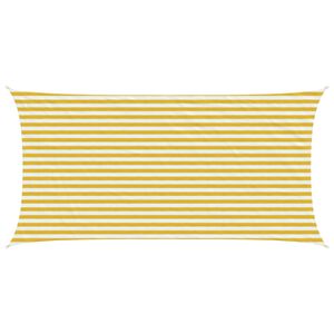 vidaXL Zonneschaduwzeil Geel en Wit 2,5 x 6 m HDPE