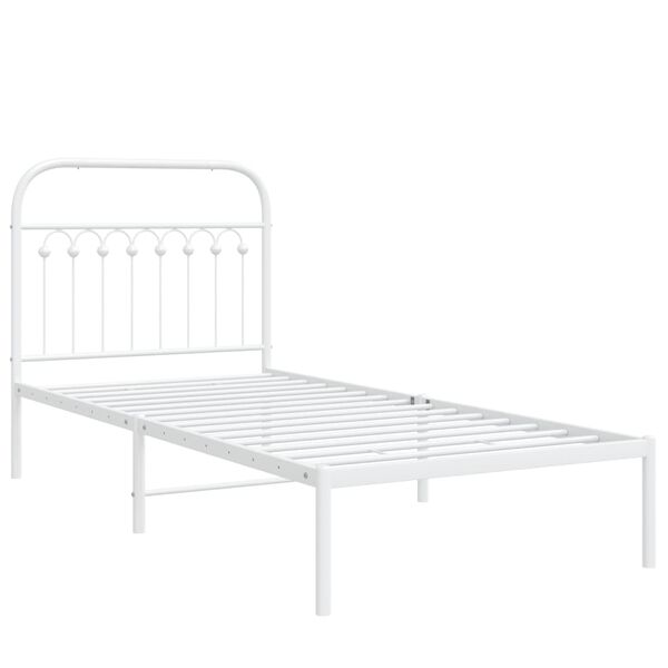 vidaXL Bedframe met hoofdbord metaal wit 90x190 cm