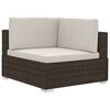 vidaXL 4-delige Loungeset met kussens poly rattan bruin