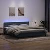 vidaXL Boxspring met matras en LED fluweel donkergrijs 180x220 cm