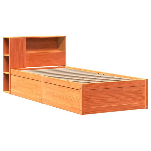 vidaXL Bedframe zonder matras massief grenenhout wasbruin 100x200 cm