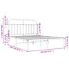 vidaXL Bedframe met hoofdbord metaal zwart 140x200 cm