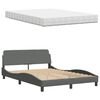 vidaXL Bed met matras stof donkergrijs 140x190 cm