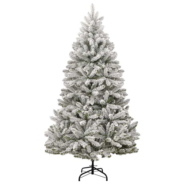 vidaXL Kunstkerstboom met 300 LED Groen en Wit 210 cm PVC en Metaal