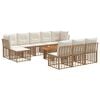 vidaXL Tuinbankenset 11 st Natuurlijk en Cr&egrave;me Wit poly rattan