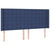 vidaXL Hoofdbord LED 203x16x118/128 cm stof blauw