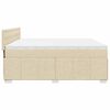 vidaXL Boxspring met matras stof cr&egrave;mekleurig 200x200 cm