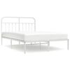 vidaXL Bedframe met hoofdbord metaal wit 140x190 cm