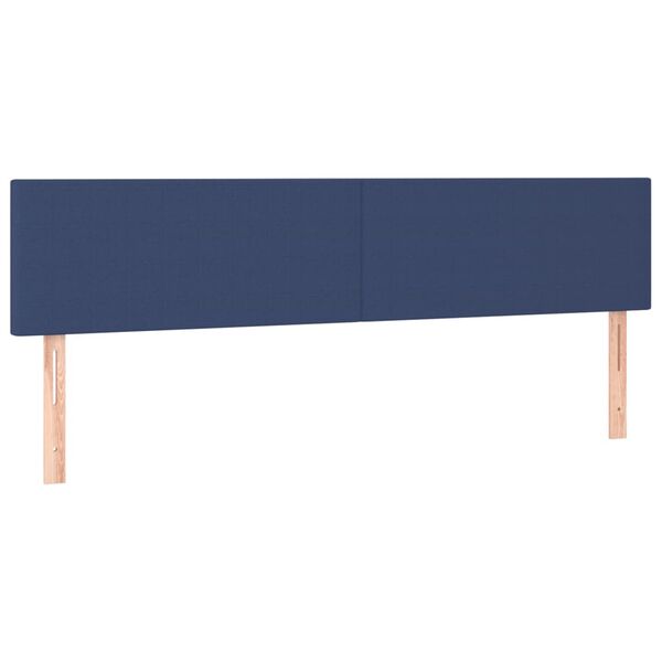 vidaXL Hoofdborden 200x5x78/88 cm stof blauw