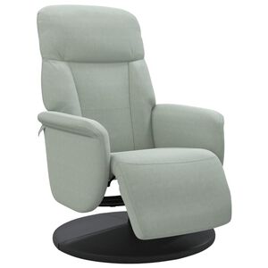 vidaXL Fauteuil met voetensteun verstelbaar fluweel lichtgrijs