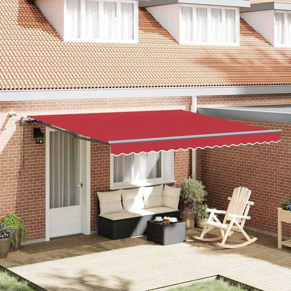 vidaXL Luifeldoek met Rood 400 &times; 350 cm Polyester