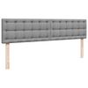 vidaXL Ottoman bed met matrassen en LED's 200x200cm stof lichtgrijs