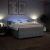 vidaXL Boxspring met matras stof lichtgrijs 180x200 cm