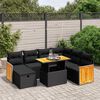 vidaXL 8-delige Loungeset met kussens poly rattan zwart