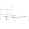 vidaXL Bedframe met hoofdbord metaal wit 107x203 cm