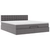 vidaXL Ottoman bed met matras 160x200cm kunstleer grijs