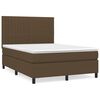 vidaXL Boxspring met matras stof donkerbruin 140x190 cm