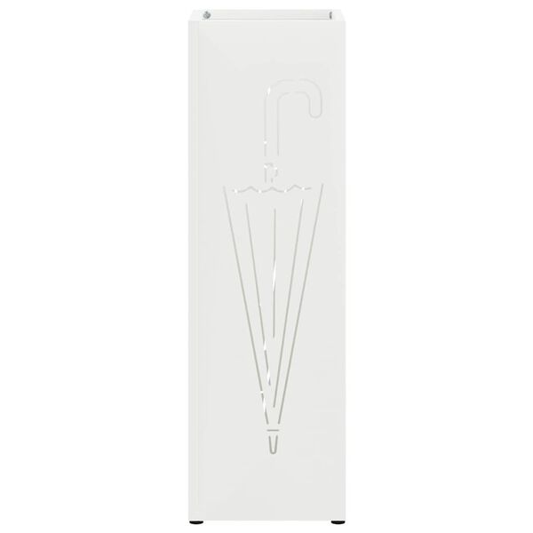 vidaXL Paraplu Standaard Wit 15.5 x 15.5 x 49 cm Metaal