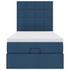 vidaXL Ottoman bed met matras en LED's 80x200cm stof blauw