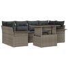 vidaXL Tuin Sofa Set met kussen met opslag 7 pcs Grijs Poly Rattan