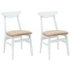 vidaXL Eettafelstoelen 2 st Massief Rubberhout Wit 42 x 47.5 x 81 cm