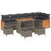 vidaXL Tuin Sofa Set 10 pcs Grijs Donkergrijs poly rattan