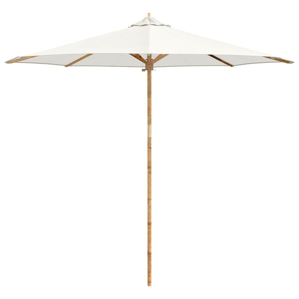 vidaXL Tuinparasol Cr&egrave;me Wit &Oslash; 270 x 260 cm Bamboe