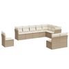 vidaXL 10-delige Loungeset met kussens poly rattan beige