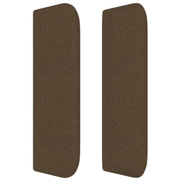 vidaXL Hoofdbord met randen 103x16x78/88 cm stof donkerbruin