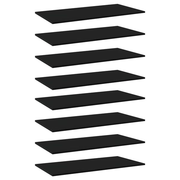 vidaXL Wandschappen 8 st 80x20x1,5 cm spaanplaat zwart