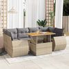 vidaXL 7-delige Loungeset met kussens poly rattan beige