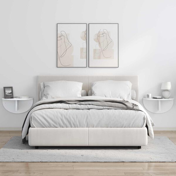 vidaXL Wandplank Hoogglans wit 48 x 24 x 24 cm Bewerkt hout