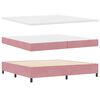 vidaXL Boxspringbed met matras met hoofdeinde Roze 200 x 200 cm Stof