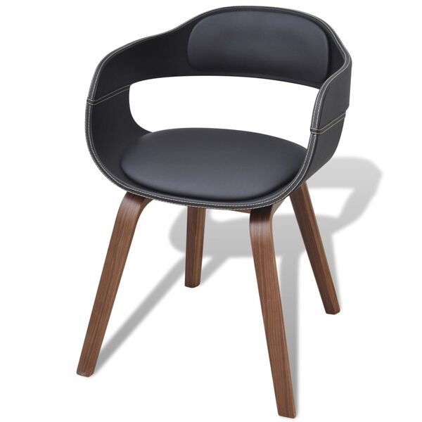 vidaXL Eetkamerstoelen 2 st gebogen hout en kunstleer