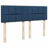 vidaXL Boxspring met matras stof blauw 160x200 cm