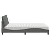 vidaXL Bed met matras stof donkergrijs 140x190 cm