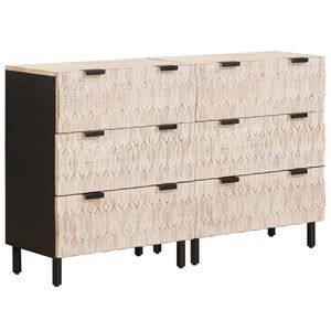 vidaXL Dressoir 2 st 60 x 33 x 75 cm Massief Mango Hout