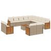 vidaXL 14-delige Loungeset met kussens poly rattan beige