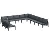 vidaXL Tuinbankenset 11 st Zwart Staal
