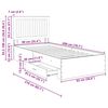 vidaXL Bedframe met hoofdeinde Oudhout 90 x 200 cm Bewerkt hout