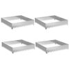 vidaXL Gazonrand 4 st 100 x 100 x 20 cm Staal Zilverkleurig
