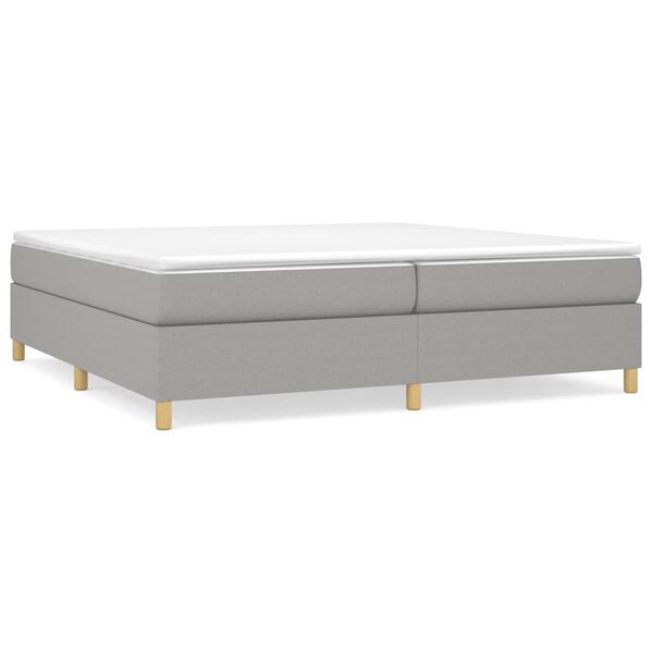 vidaXL Boxspring bed stof lichtgrijs 200x200 cm