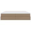 vidaXL Opslag bed met matras Cappuccino 200 x 200 cm Nep Leer