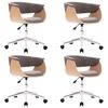 vidaXL Eetkamerstoelen 4 st draaibaar stof taupe