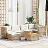 vidaXL 7-delige Loungeset met kussens poly rattan beige