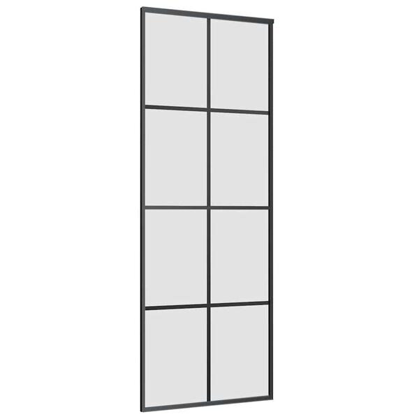 vidaXL Schuifdeur met beslag 76x205 cm ESG-glas en aluminium