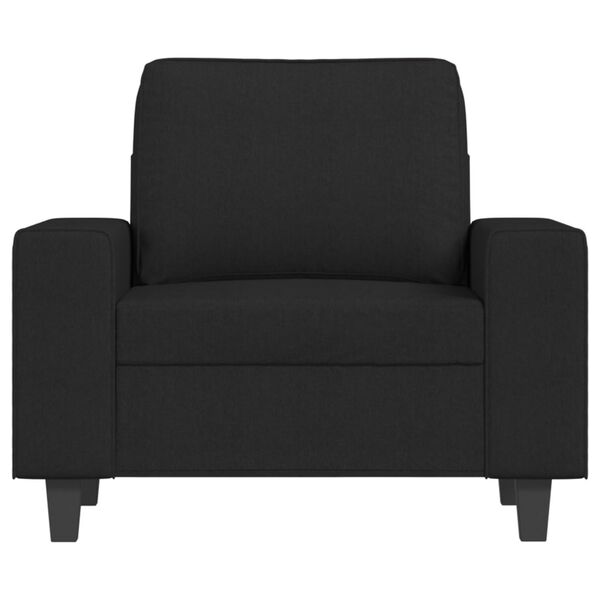 vidaXL Fauteuil met voetenbank 60 cm stof zwart